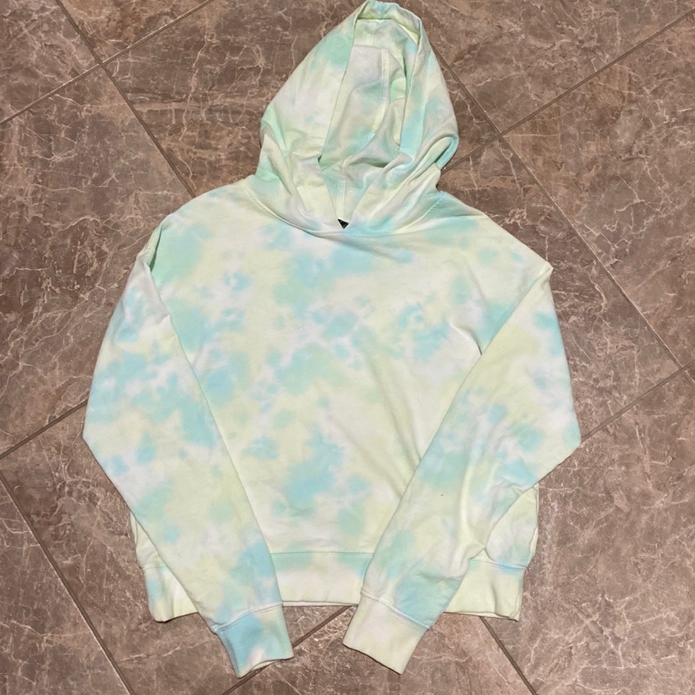 Womens green/teal tie dye hoodie, size medium